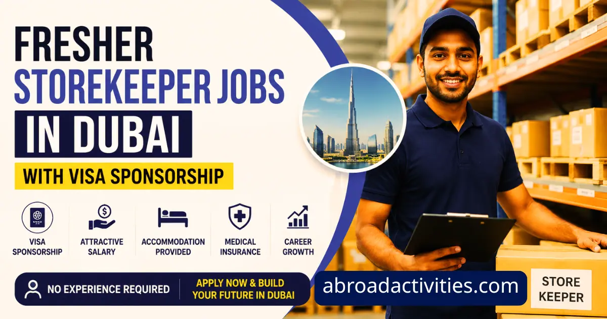 Fresher Storekeeper Jobs in Dubai with Visa Sponsorship