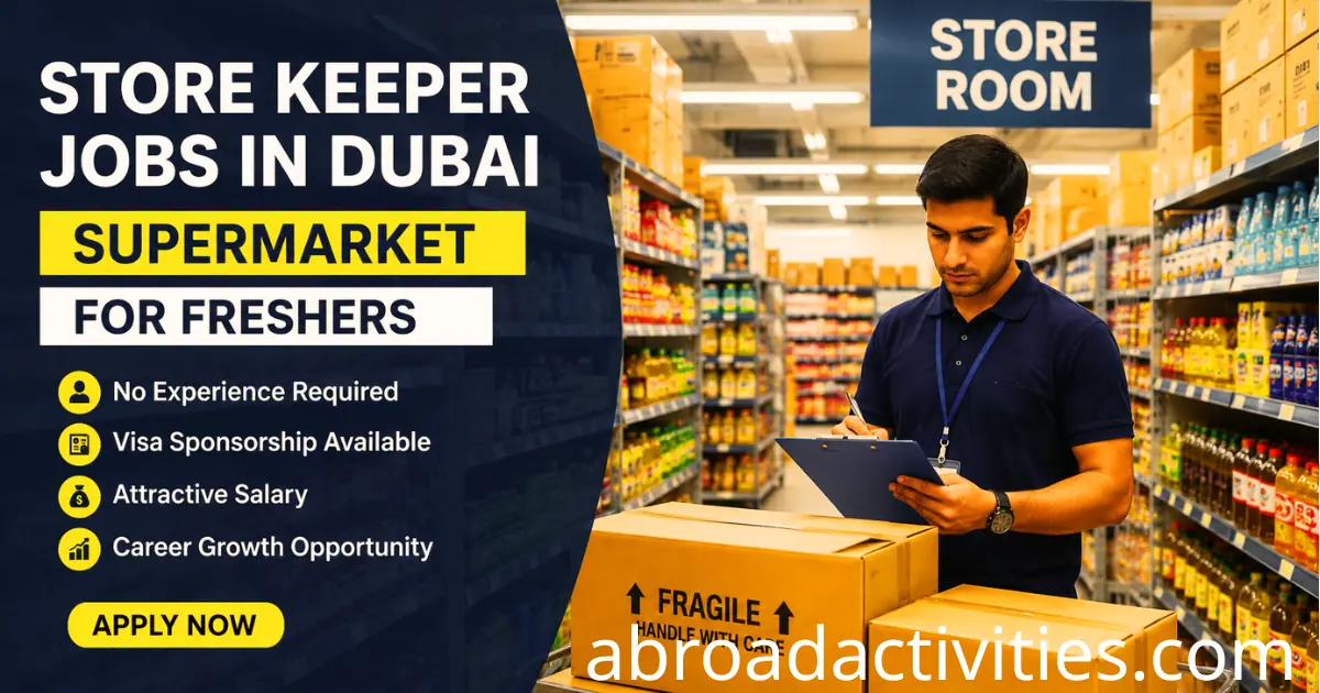 Store Keeper Jobs Dubai Supermarket for Freshers
