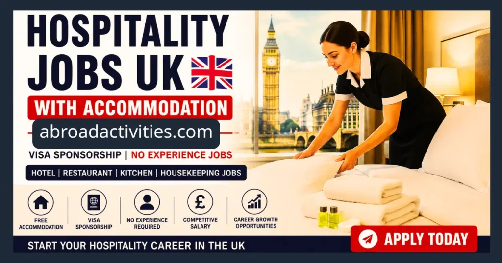 Hospitality Jobs UK with Accommodation 2026 | Visa Sponsorship Jobs UK